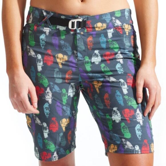 NWT Pearl Izumi Women’s Summit Shell Mountain Bike Shorts in Purdy Birds Size 8 - Picture 4 of 16